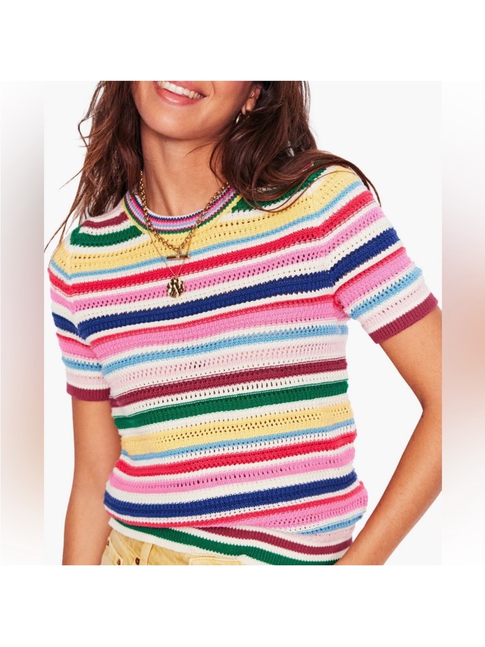 Stripe Open Stitch Cotton
Sweater - Picture 4 of 13
